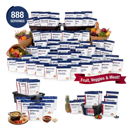 4Patriots Family Favorites Variety Survival Food Bundle which includes 888 servings.