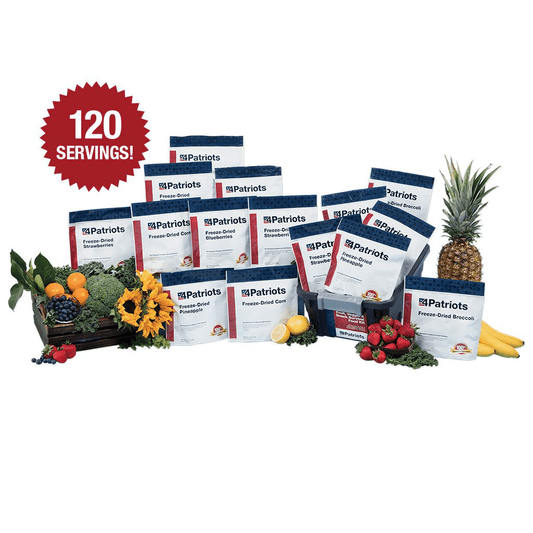 4Patriots Fruit, Veggie & Snack Survival Food Kit. 120 Servings!